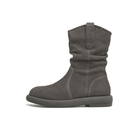 天美意2025冬新款商场同款休闲百搭靴子复古女时装靴BL751DZ5