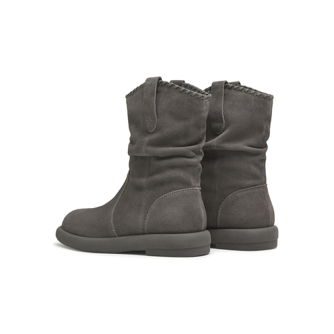 天美意2025冬新款商场同款休闲百搭靴子复古女时装靴BL751DZ5