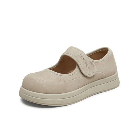 天美意2025秋新款厚底纯色百搭浅口时尚单鞋女玛丽珍鞋KQ030CM5