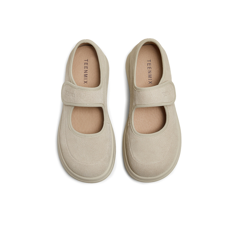 天美意2025秋新款厚底纯色百搭浅口时尚单鞋女玛丽珍鞋KQ030CM5