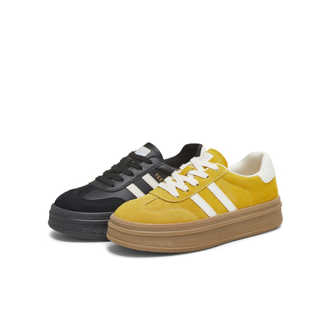 天美意2025秋新款拼色厚底运动百搭系带休闲女德训鞋BJ541CM5