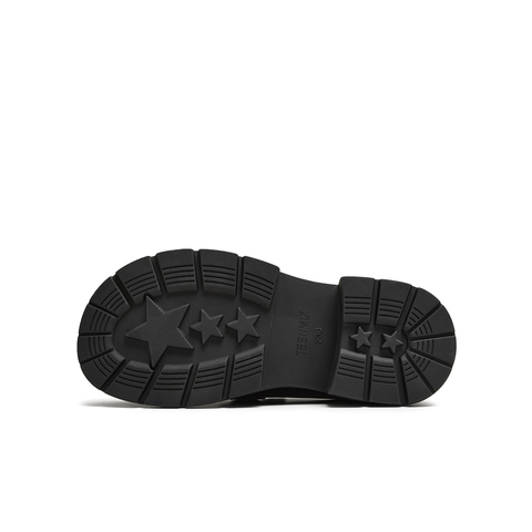 天美意2025秋新款厚底百搭纯色一脚蹬jk学院女乐福鞋KE071CM5