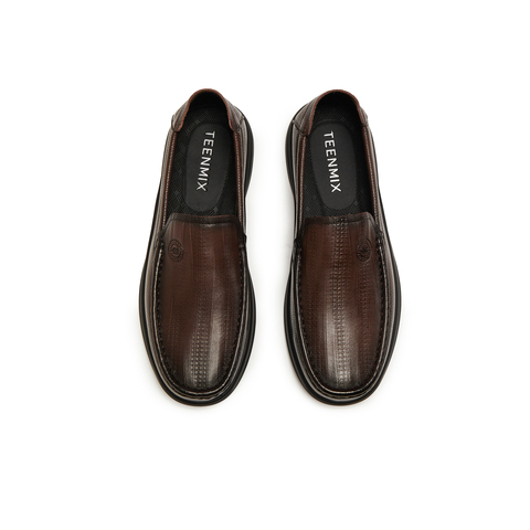 天美意2025秋新款商场同款一脚蹬通勤上班男休闲皮鞋3WT01CM5