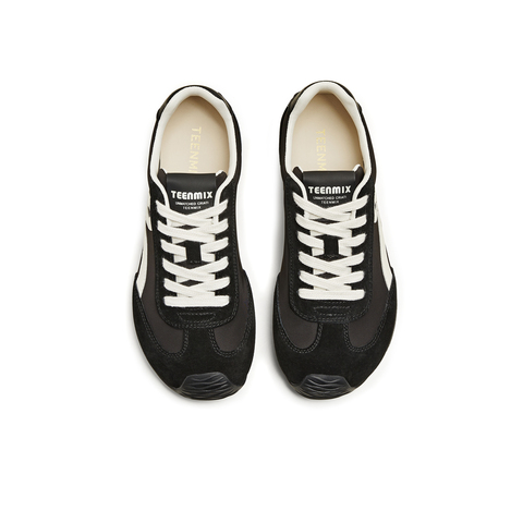 天美意2025秋新款休闲百搭复古平底潮流德训鞋女阿甘鞋KG096CM5