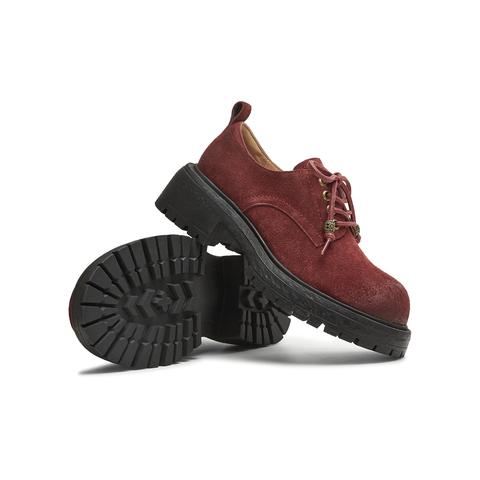 天美意2025秋新款大头牛津鞋复古英伦深口单鞋女皮鞋KY016CM5