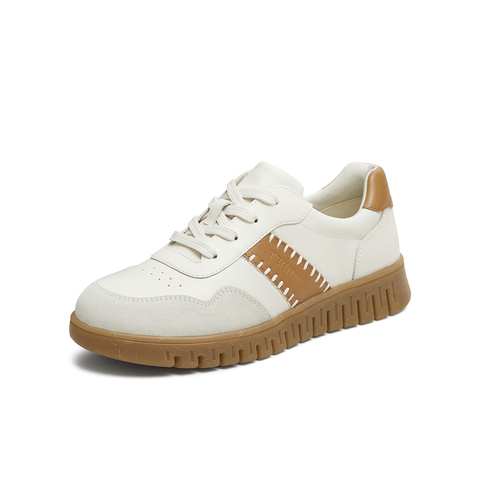 天美意2025秋新款商场同款拼色复古英伦风百搭女牛津鞋CMA35CM5