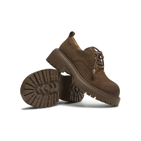 天美意2025秋新款大头牛津鞋复古英伦深口单鞋女皮鞋KY016CM5