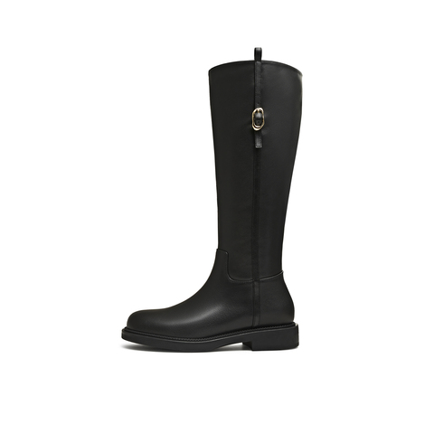 天美意2025冬新款商场同款高直筒显瘦百搭厚底女骑士靴BL971DG5