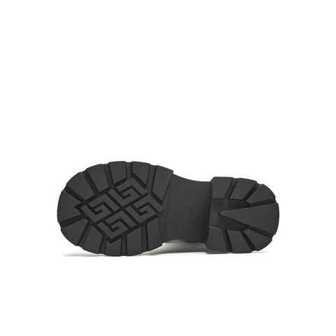 天美意2025冬新款休闲百搭纯色厚底长筒靴袜靴女弹力靴KTX17DG5