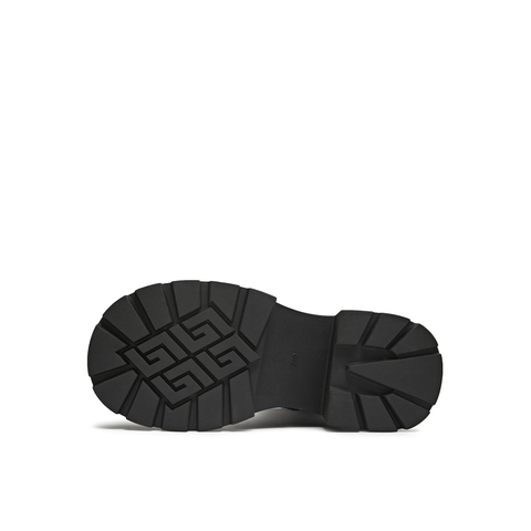 天美意2025冬新款直筒显瘦百搭厚底潮流纯色女弹力靴KTX25DG5