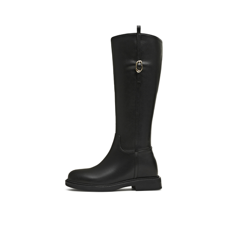 天美意2025冬新款商场同款高直筒显瘦百搭厚底女骑士靴BL971DG5