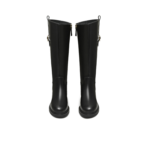 天美意2025冬新款商场同款高直筒显瘦百搭厚底女骑士靴BL971DG5