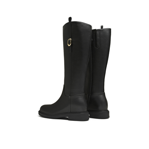 天美意2025冬新款商场同款高直筒显瘦百搭厚底女骑士靴BL971DG5