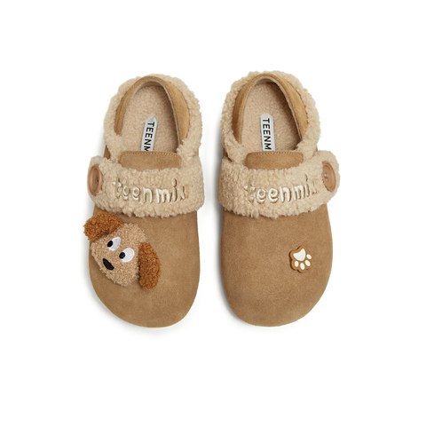 天美意2025冬新款商场同款舒适保暖毛绒单鞋女勃肯鞋BM141DM5