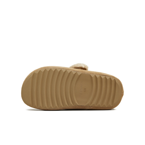 天美意2025冬新款商场同款舒适保暖毛绒单鞋女勃肯鞋BM141DM5