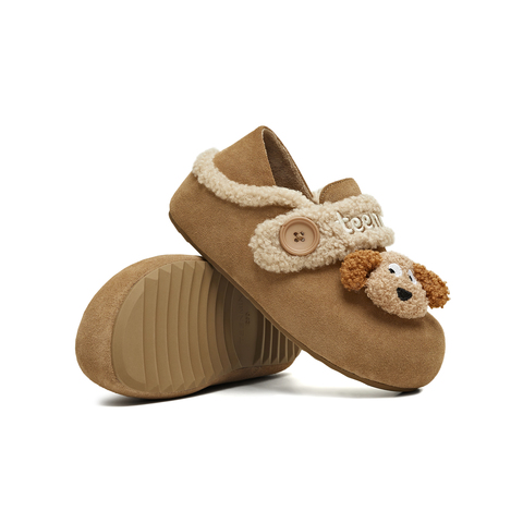 天美意2025冬新款商场同款舒适保暖毛绒单鞋女勃肯鞋BM141DM5