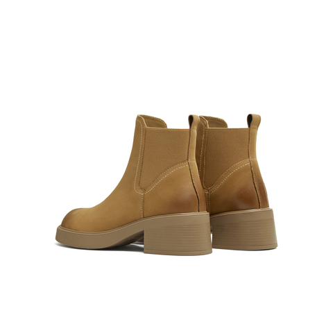 天美意2025冬新款商场同款粗跟休闲经典百搭女切尔西靴BL721DD5