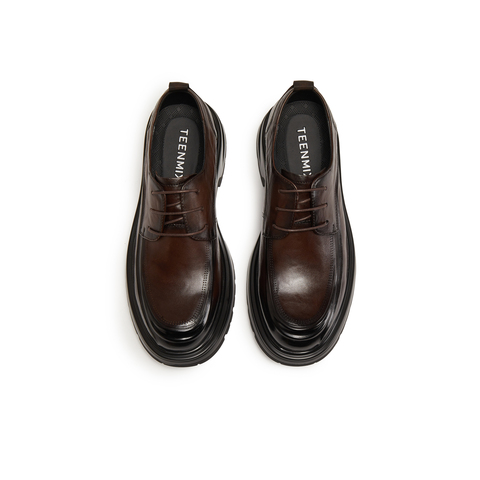 天美意2025冬新款商场同款厚底系带上班通勤男正装皮鞋3XB01DM5