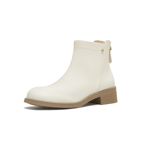 天美意2025冬新款商场同款后拉链厚底百搭复古女时装靴CCH40DD5