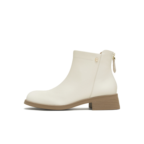 天美意2025冬新款商场同款后拉链厚底百搭复古女时装靴CCH40DD5