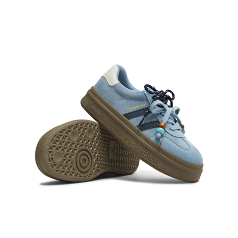 天美意2025冬新款厚底拼色复古百搭阿甘德训鞋女休闲鞋BJ541DM5