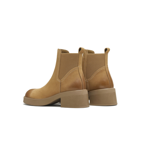 天美意2025冬新款商场同款粗跟休闲经典百搭女切尔西靴BL721DD5