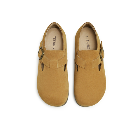 天美意2025春新款商场同款纯色百搭复古半拖鞋女勃肯鞋BJ551AM5