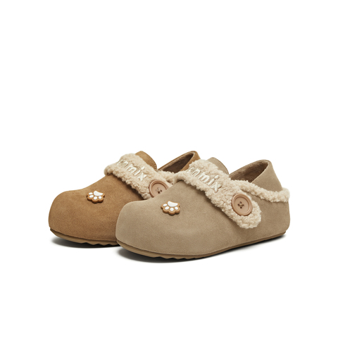 天美意2025冬新款商场同款舒适保暖毛绒单鞋女勃肯鞋BM141DM5