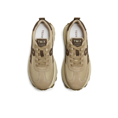 天美意2025秋新款厚底百搭运动潮流复古德训鞋女阿甘鞋KG134CM5