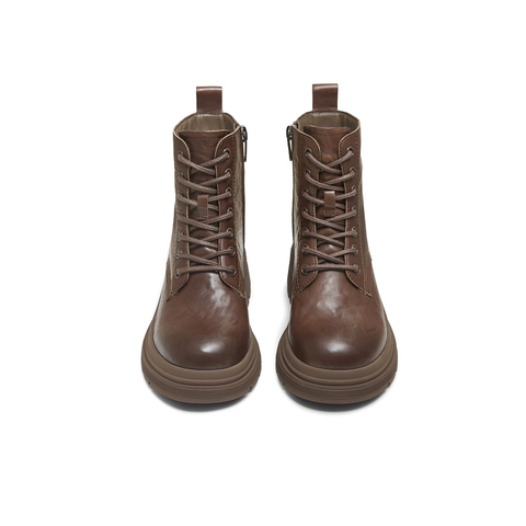 天美意2025冬新款商场同款粗跟擦色英伦短靴女马丁靴BL711DD5