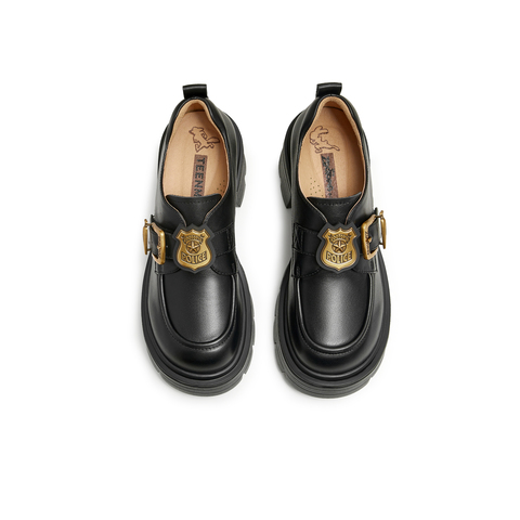 天美意2025秋新款商场同款复古百搭学院风皮鞋女牛津鞋CMJ27CM5