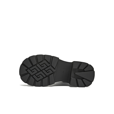 天美意2025冬新款直筒显瘦百搭厚底潮流纯色女弹力靴KTX26DG5