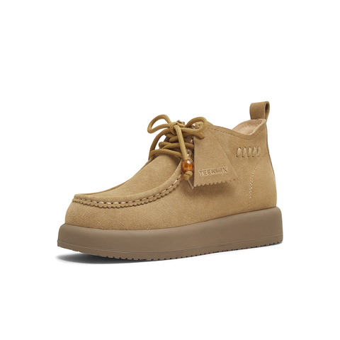 天美意2025冬新款商场同款袋鼠鞋高帮短靴复古女时装靴BL781DD5