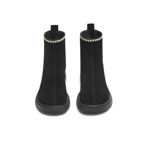 天美意2025冬新款商场同款平跟复古美拉德百搭女时装靴BJ842DD5