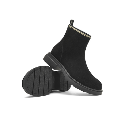 天美意2025冬新款商场同款平跟复古美拉德百搭女时装靴BJ842DD5