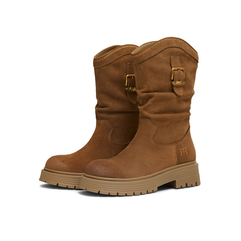 天美意2025冬新款厚底复古潮流百搭长筒靴显瘦女西部靴CQ964DS5