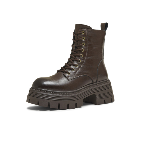 天美意2025冬新款商场同款系带短靴户外潮流女马丁靴BL681DZ5