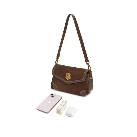 天美意2025冬新款商场同款斜挎包纯色百搭复古女单肩包X3201DX5