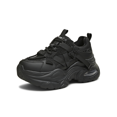 天美意2025冬新款商场同款厚底时尚水钻休闲鞋女老爹鞋BM181DM5