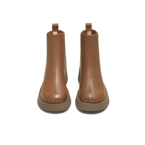 天美意2025冬新款商场同款粗跟复古潮流短靴女时装靴BL701DD5