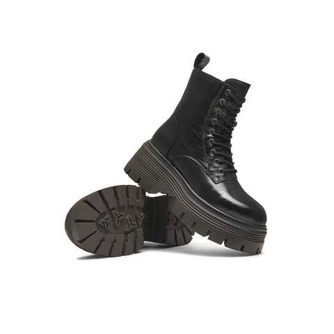 天美意2025冬新款商场同款系带短靴户外潮流女马丁靴BL681DZ5