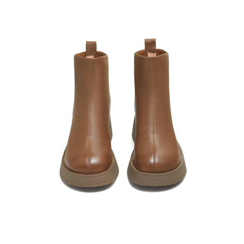 天美意2025冬新款商场同款粗跟复古潮流短靴女时装靴BL701DD5