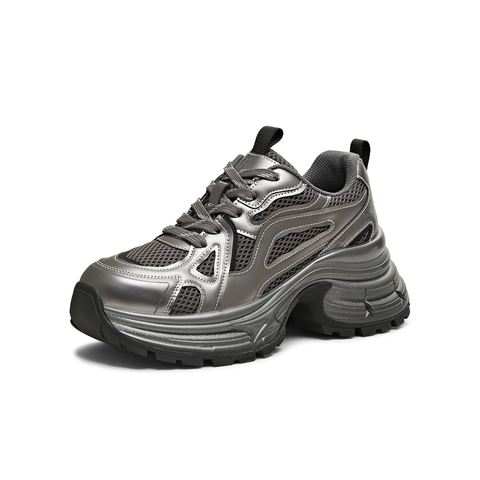 天美意2025冬新款商场同款厚底系带运动户外女老爹鞋BM191DM5