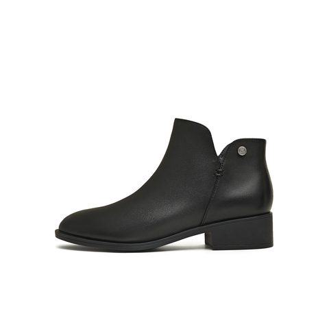 天美意2025冬新款商场同款厚底复古百搭短靴女时装靴CSV46DD5