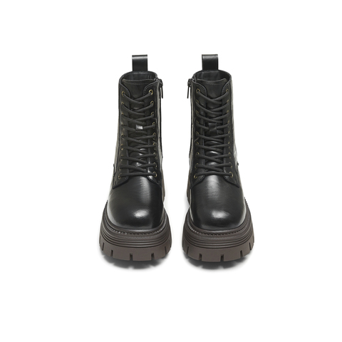 天美意2025冬新款商场同款系带短靴户外潮流女马丁靴BL681DZ5