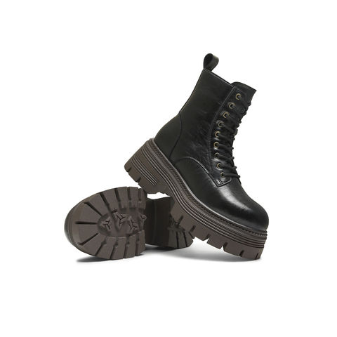 天美意2025冬新款商场同款系带短靴户外潮流女马丁靴BL681DZ5