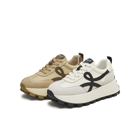 天美意2025秋新款厚底百搭运动潮流复古德训鞋女阿甘鞋KG134CM5