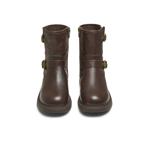 天美意2025冬新款休闲一脚蹬显瘦百搭英伦女时装靴KQZ14DZ5