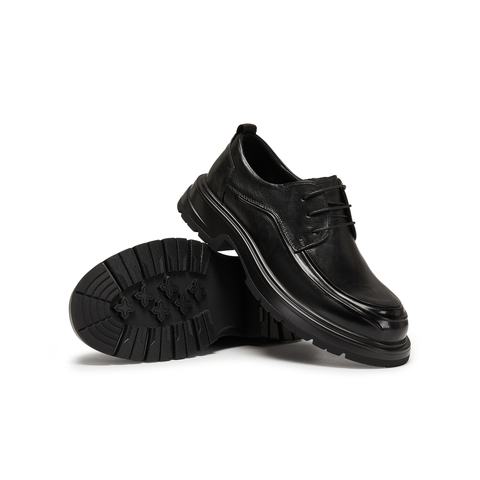 天美意2025冬新款商场同款厚底系带上班通勤男正装皮鞋3XB01DM5