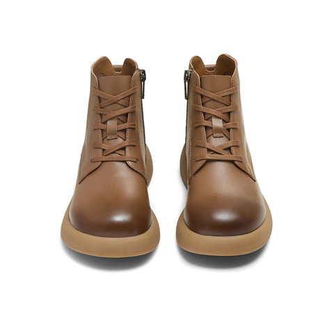 天美意2025冬新款商场同款系带短靴户外潮流女马丁靴CFT40DD5